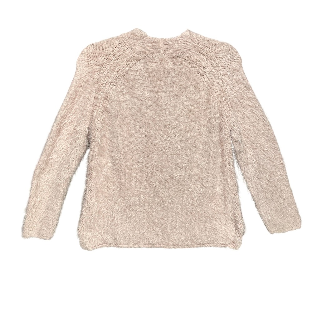 Zara Girls Knitwear Winter Collection Fuzzy Eyelash Pink Sweater Size 11-12